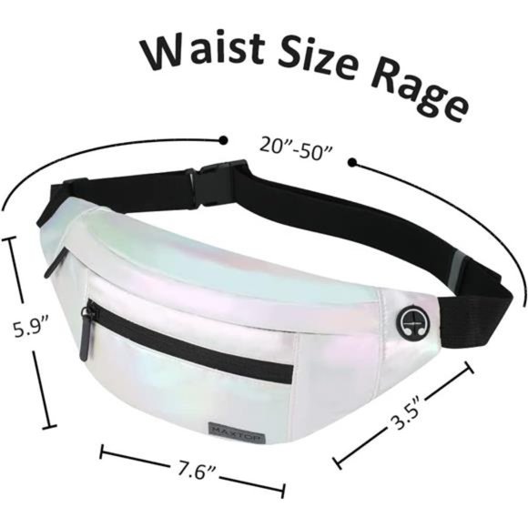 Large Crossbody Fanny Pack with 4-Zipper Pocket Gym Sports Festival Workout - Picture 2 of 6